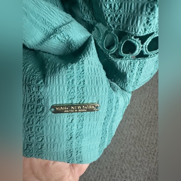 Marc New York Green Relaxed Ribbed Blouse with Mandarin Collar size XL - Picture 6 of 10